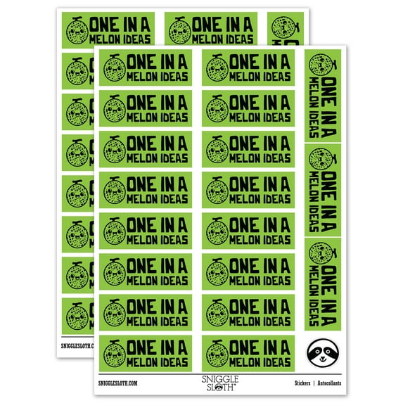 One in a Melon Million Ideas Teacher Student School Sticker Set - Light Green - Gloss Finish - 2.00" Large