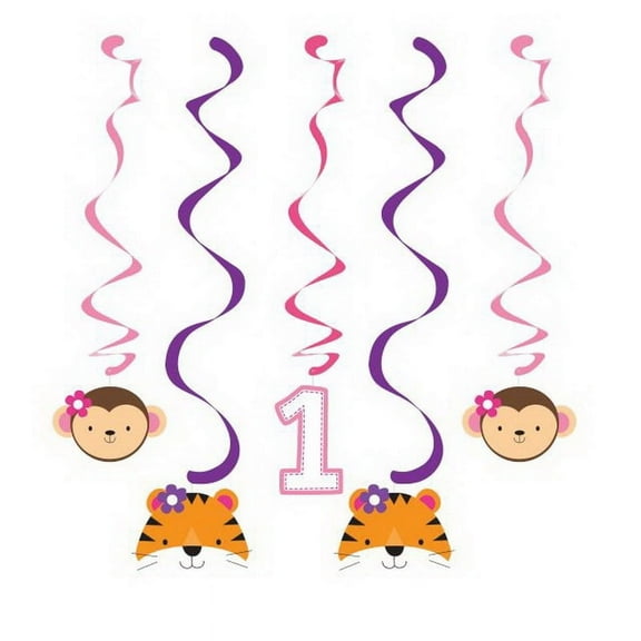 Creative Converting 324624 One Is Fun - Girl Assorted Danglers, CASE of 30