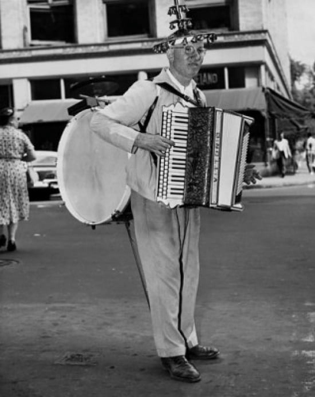 One man band performing on street Canvas Art - (24 x 36)