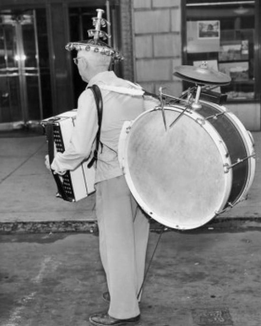 One man band performing on street Canvas Art - (24 x 36)