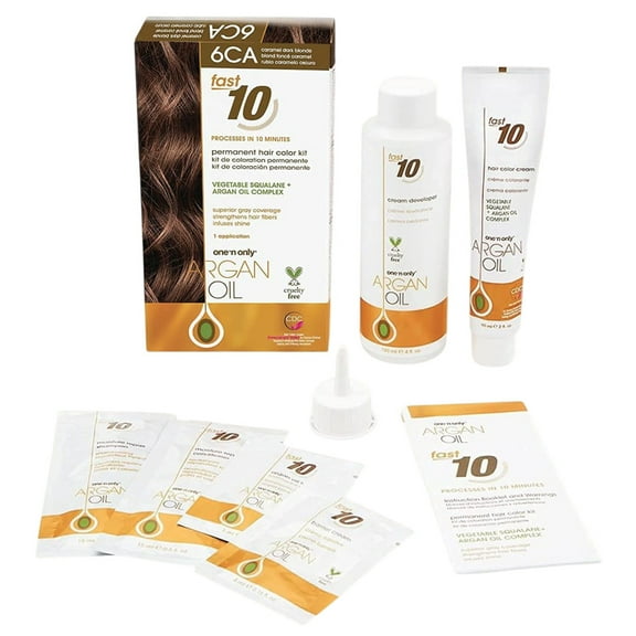 One n Only Argan Oil Fast 10 Permanent Hair Color Kit - 6CA Caramel Dark Blonde 1 Pc Hair Color