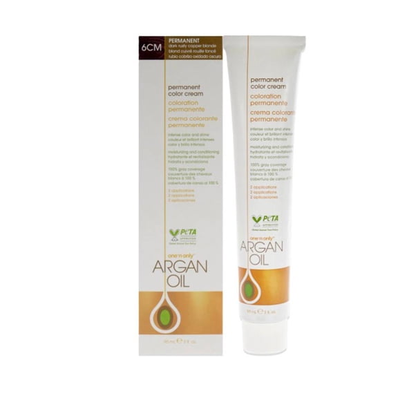 One n Only Argan Oil Permanent Color Cream - 6CM Dark Rusty Copper Blonde 3 oz Hair Color