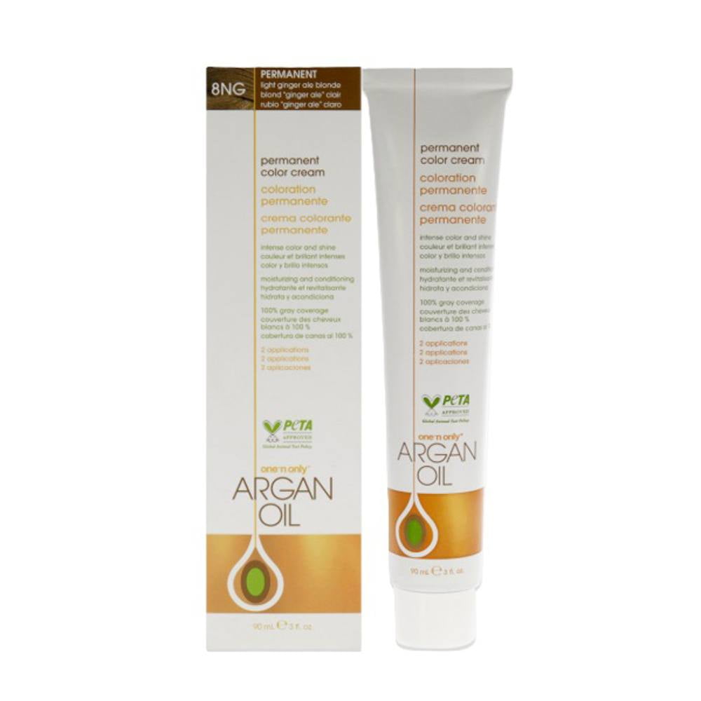 One 'N Only Argan Oil Permanent Hair Dye - 4T Medium Tobacco Brown with  Highlights (3 oz)