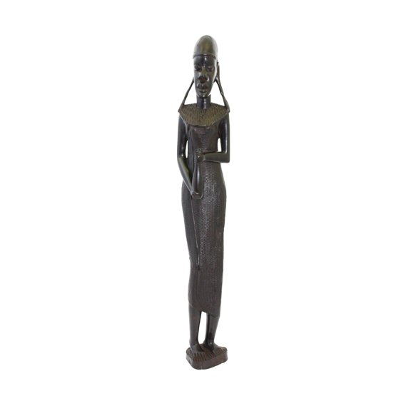 One-of-a-Kind Hand Carved Hardwood Collectible Figurine Makonde Women