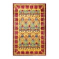 thumbnail image 1 of One of a Kind Hand Made Arts & Crafts Floral Wool Area Rug Purple 5 X 8, 1 of 5