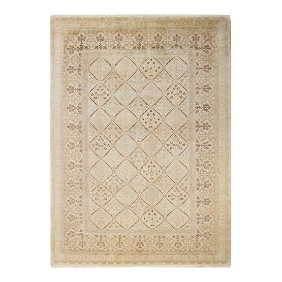 One of a Kind Hand Made Modern Ikat Wool Area Rug Black 6 x 9