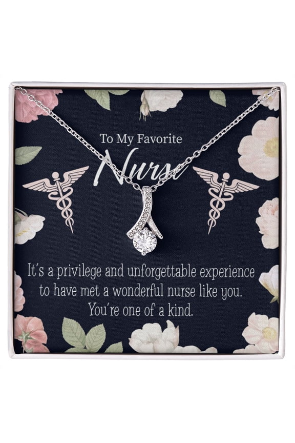 One of a Kind Healthcare Medical Worker Nurse Appreciation Alluring Ribbon Necklace Message Card