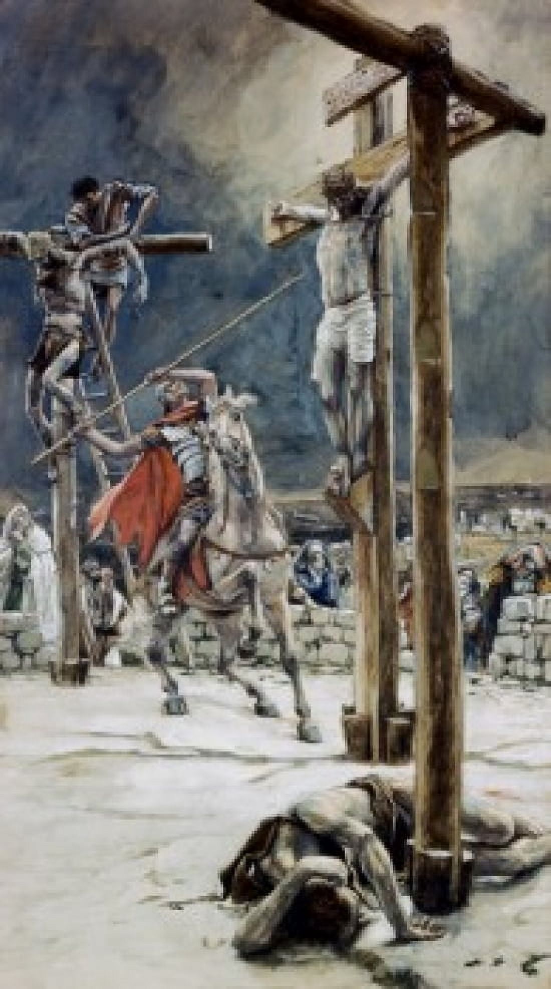 One of the Soldiers with a Spear Pierces His Side James Tissot (1836-1902French) Canvas Art - James Tissot (18 x 24)