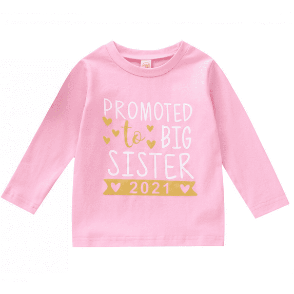 One opening 1-7 Years Girl's Letter T-shirt Short/Long Sleeve Round Neck Casual Tops Simple Clothes