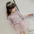 thumbnail image 1 of One opening 2020 2-6Y Toddler Kids Baby Girls Princess Dress Flowers Long Sleeve Tulle Ball Gown Pegeant Party Tutu Dress Autumn Clothes, 1 of 3