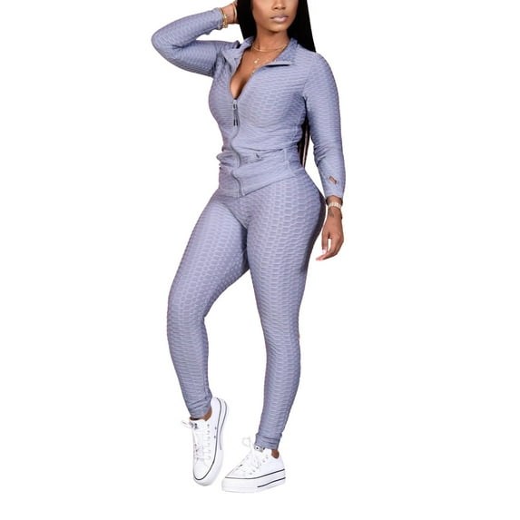 One opening 2021 winter women's new fashion fish scale bubble jacquard leisure sports home suit