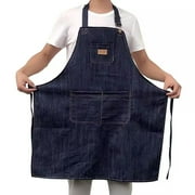 One opening Adults Apron Adjustable Housekeeping Denim Apron with Pocket Cooking Accessories for Women Men