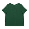 thumbnail image 1 of One opening Female Tops, Solid Color Round Collar Short Sleeve T-Shirt Pullover, 1 of 5