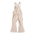 thumbnail image 1 of One opening Infants Girl Romper Baby Overall Summer Flat Neck Sleeveless Striped Wide-Leg Backless Jumpsuit, 1 of 6