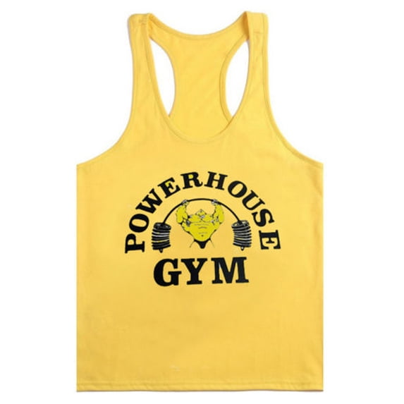 One opening Men Pure Color Fitness Cotton Vest Body Building Stringer Gym Tank Tops M-XXL