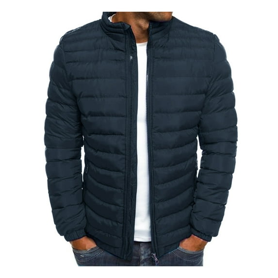 One opening Men's Packable Light Down Puffer Jacket Bubble Ski Coat Quilted Padded Outwear