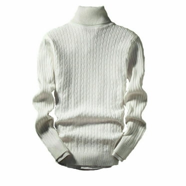 One opening Men's Winter Warm High Neck Jumper Sweater Turtleneck Knitwear Stretch Slim Tops