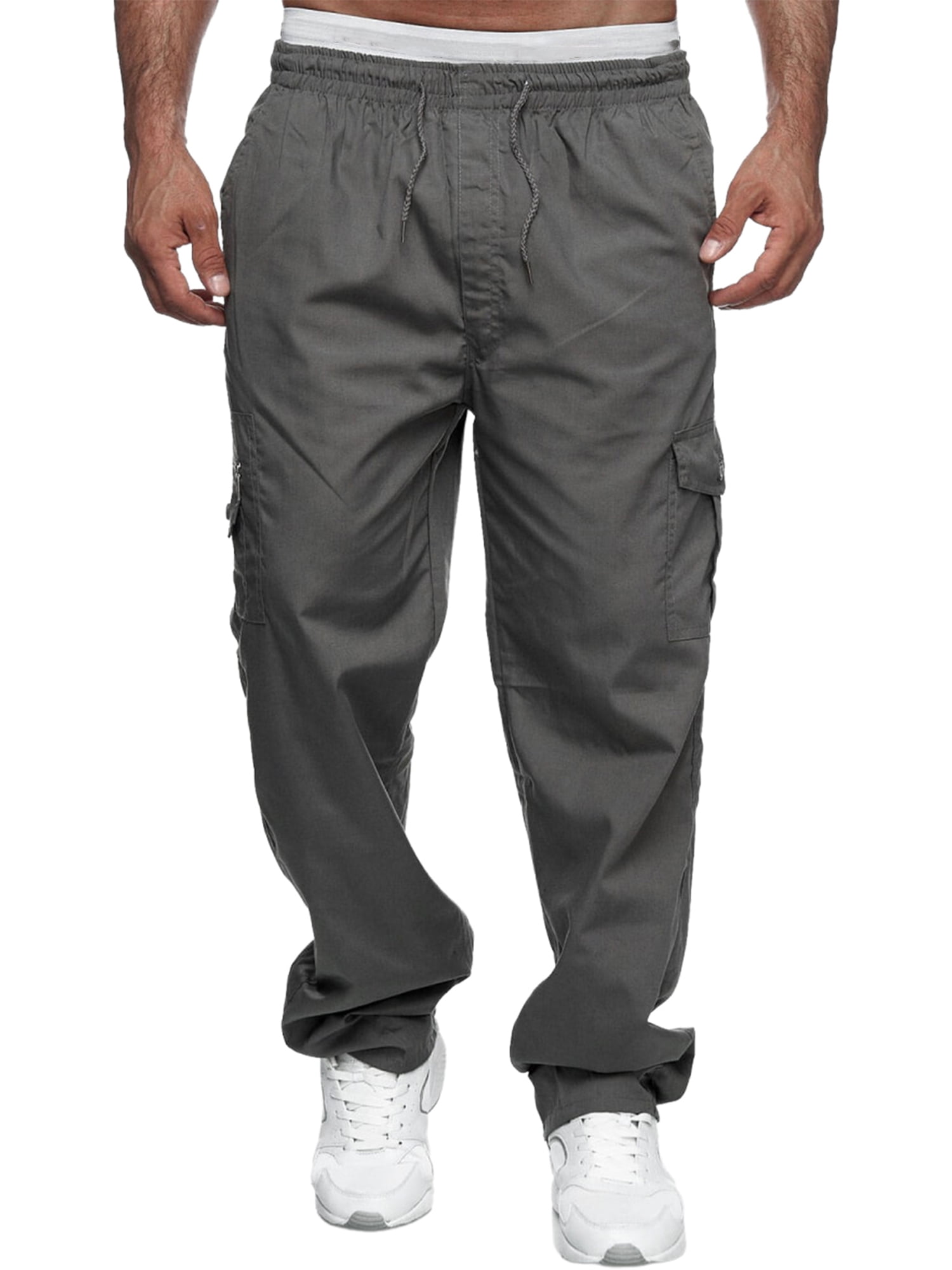 One opening Mens Pants Cargo Joggers Sweatpants Casual Pant Slim Fit Chino  Trousers with Pockets 