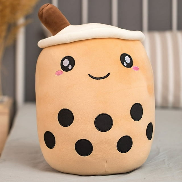 One opening Small Bubble Tea Toys, Soft Stuffed Fruit Juice Boba Milk Tea Plush Toy Birthday Gift for Adults Kids