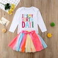 thumbnail image 1 of One opening Toddler Kid Baby Girl Princess T-shirt+tutu Skirt Dress Outfit Birthday Clothes, 1 of 7