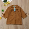 thumbnail image 1 of One opening Toddler Kid Baby Girls Warm Wool Bowknot Coat Winter Overcoat Outwear Jacket (2-3T, Brown), 1 of 5