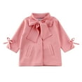 thumbnail image 1 of One opening Toddler Kid Baby Girls Warm Wool Bowknot Coat Winter Overcoat Outwear Jacket (2-3T, Brown), 1 of 5