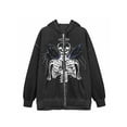 thumbnail image 1 of One opening Women Men Oversized Zip Up Hooded Jacket Sweatshirt Skull Vintage Aesthetic Graphic Hoodie Halloween Clothes, 1 of 2