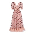 thumbnail image 1 of One opening Women's Fruit Patterns Long Dress, Slender Waist Loose Fit Dress, 1 of 5