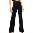 thumbnail image 1 of One opening Women's Juniors Corduroy Elastic High Waist Flare Leg Palazzo Long Pants Trousers, 1 of 4