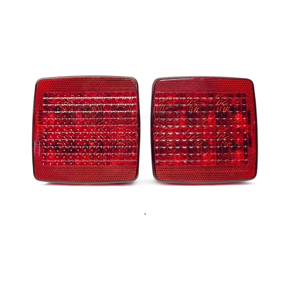 One pair of 4 1/2" Square Eight Function LED Box Tail Light Both RH and LH