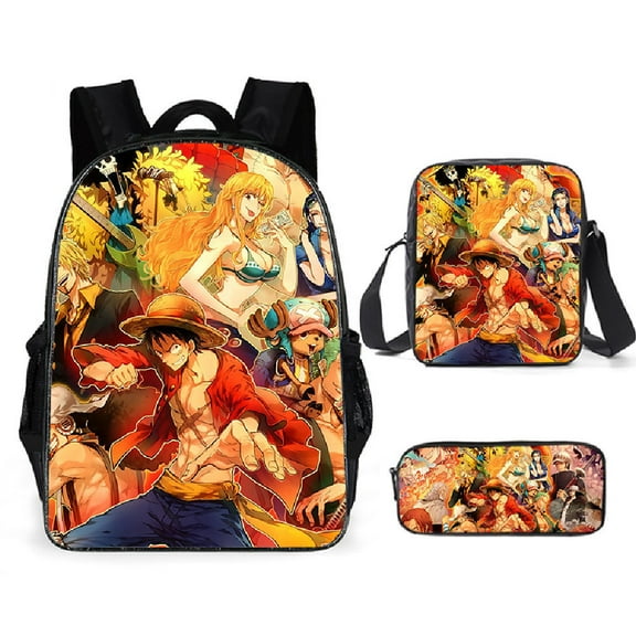 One piece Backpack Cartoon Schoolbag Three-piece set