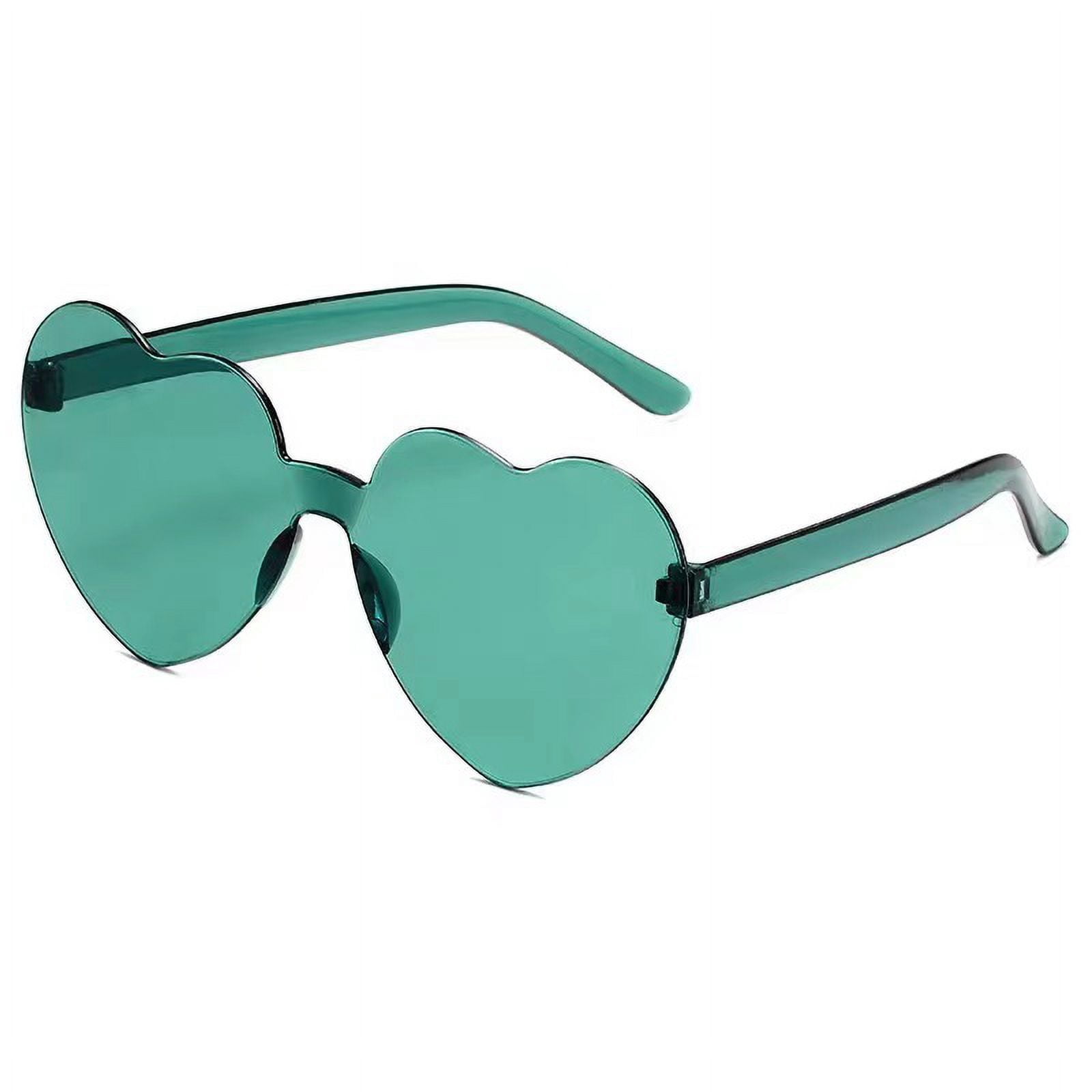 One-piece love heart glasses candy color one-piece frameless  display picture 2