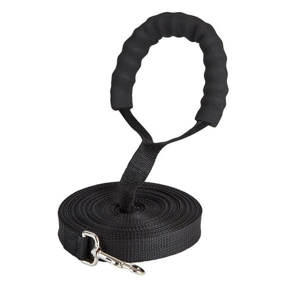 One piece of pet supplies cotton foam handle large dog leash Amazon walking dog leash dog chain outdoor training(Black-10m2.5cm)