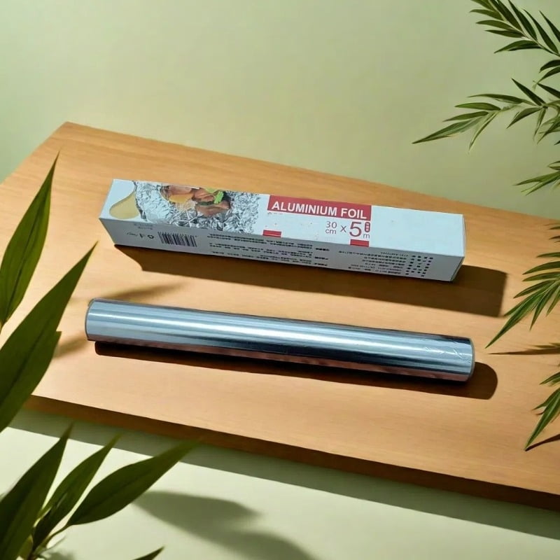 One roll of aluminum foil, micrometer thickness, can choose from regular thickened models, food grade kitchen tin foil paper, su