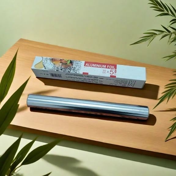 One roll of aluminum foil, micrometer thickness, can choose from regular thickened models, food grade kitchen tin foil paper, su