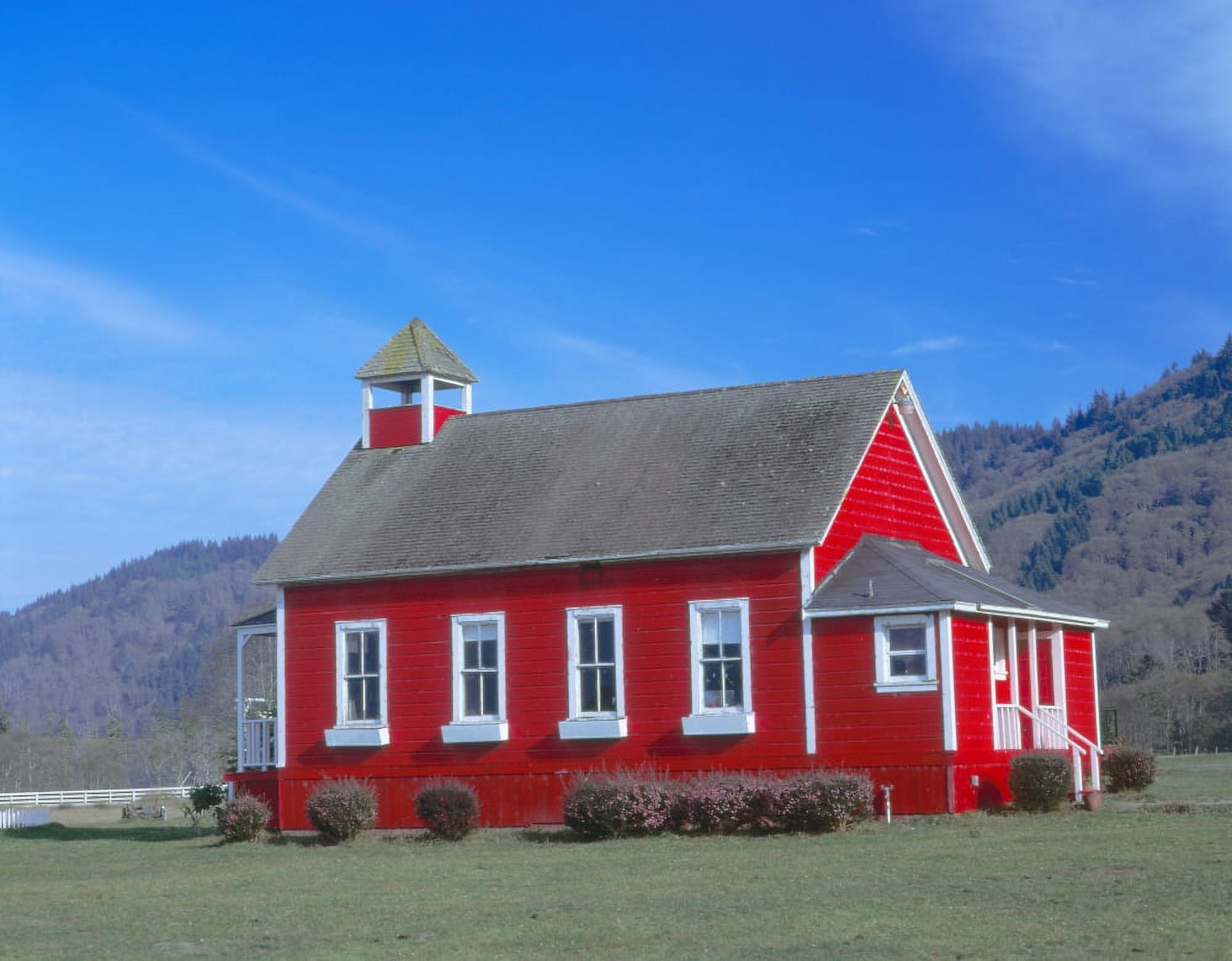 One-room schoolhouse along Highway 1 Stone Lagoon Northern California Canvas Art - Panoramic Images (9 x 27)