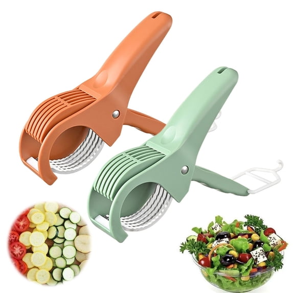 One second fruit slicer Manual Banana Slicer – Multifunctional Food Slicer with Stainless Steel Blade, Grape Cutter & Vegetable Chopper for Cucumber Sausage Strawberry, Handheld Kitchen Tool (1PC)