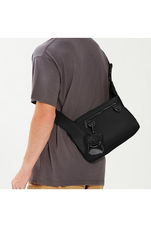 One-shoulder Crossbody Sports Casual Messenger Bag,Black