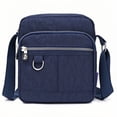 thumbnail image 1 of Xeie Thuk Women's Simple Nylon Multi Pocket Solid Color Casual Crossbody Bag Crossbody Bag Blue, 1-Piece, 1 of 10