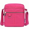 thumbnail image 1 of Xeie Thuk Women's Simple Nylon Multi Pocket Solid Color Casual Crossbody Bag Crossbody Bag, Red, 1-Piece, 1 of 12
