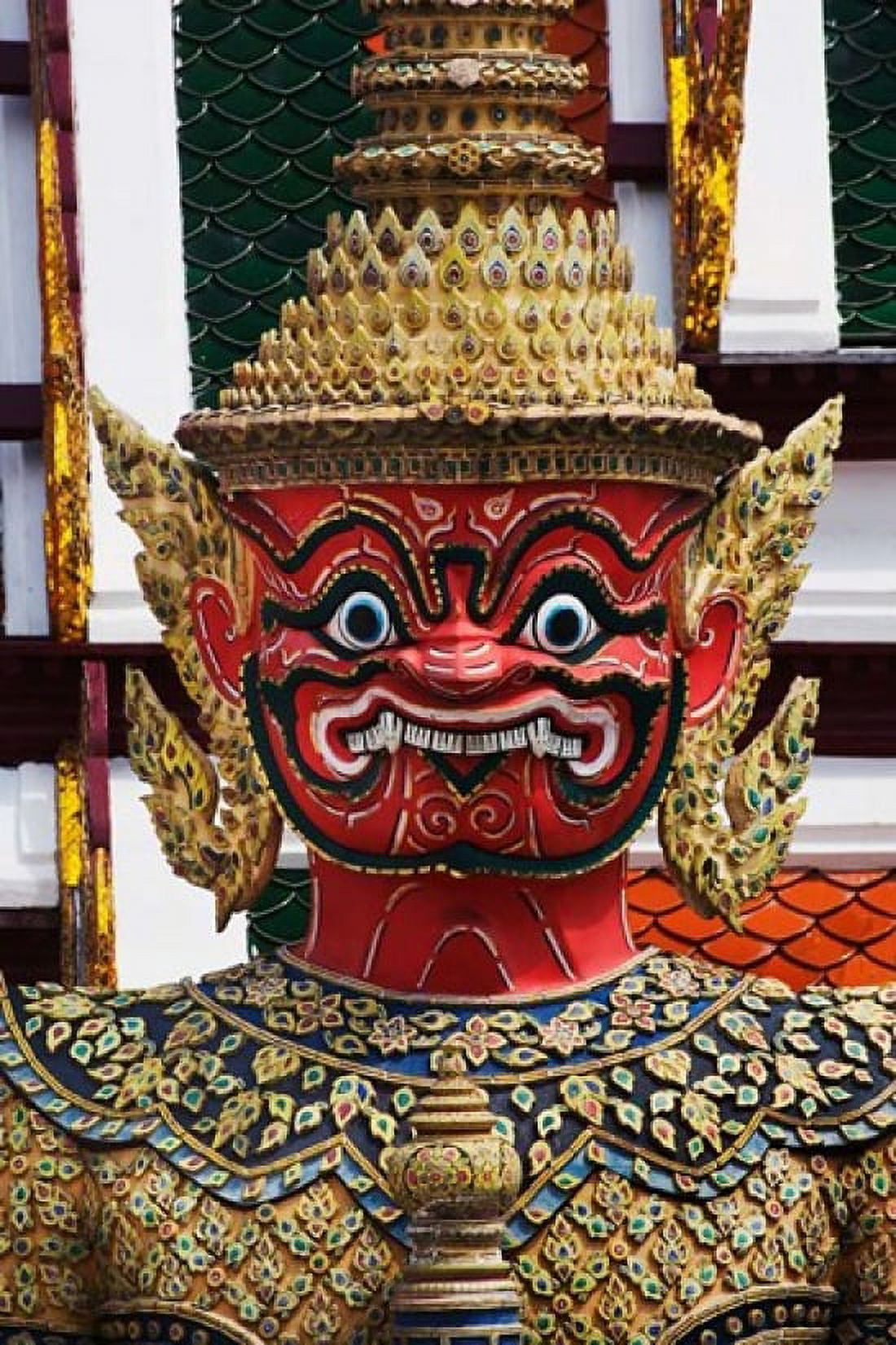One of six pairs of guardian demons flanking entrance to the Gallery or Phra Rabieng Wat Phra Kaeo Bangkok Thailand Canvas Art - Adam Jones DanitaDelimont (15 x 22)