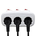 thumbnail image 1 of One-to-Three Extension Socket 3-Outlet Power Tap – Individual Switches, Overload Protection, Fire-Retardant PC, Wall Mount, 1650W 15A, Heavy-Duty Copper, 1 of 7