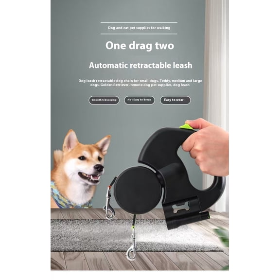 One to Two Pet Traction Rope Automatic Telescopic Puller Dog Chest Strap Outdoor Small and Medium sized Dog Walking Tool