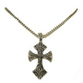 thumbnail image 1 of One tone antiqued silver cross pendant on box chain, 1 of 1