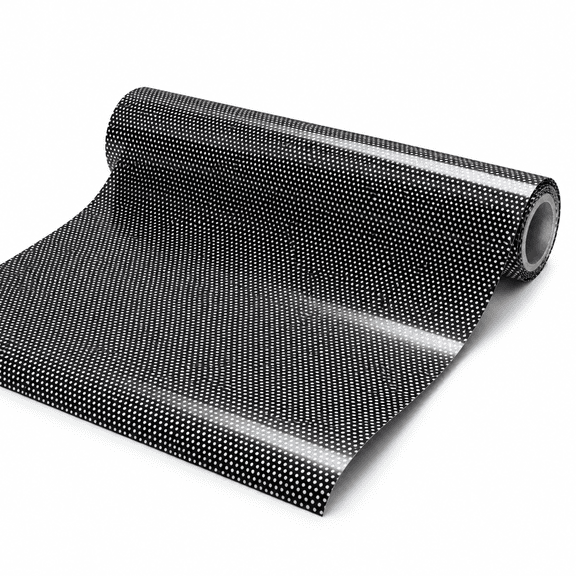 One-way Perforated Black Vinyl Window Film Adhesive Wrap Roll, 15ft x 54"