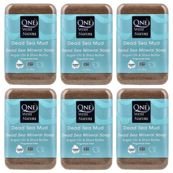 One with Nature Dead Sea Mud Mineral Bar Soap, Fragrance-Free, 7 oz (198 g)