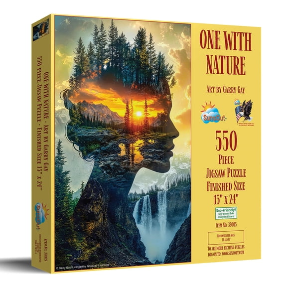 Sunsout One with Nature 550 Piece Jigsaw Puzzle for Adults - Finished Size: 15" x 24" by Artist: Garry Gay
