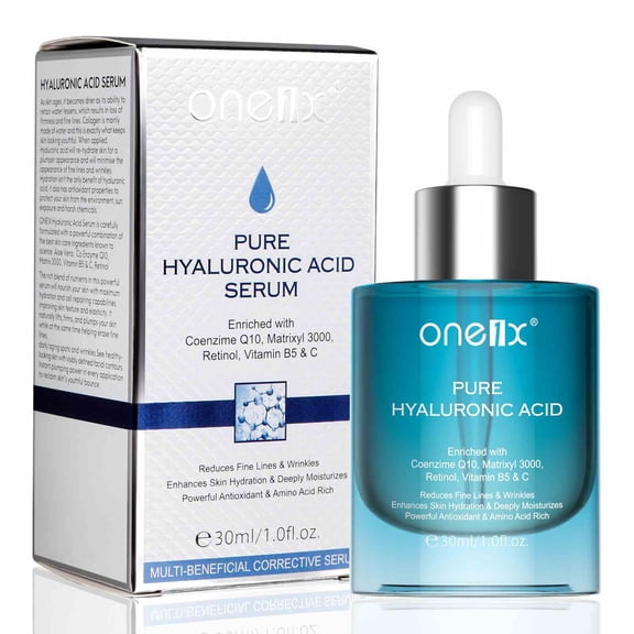 One1X Hyaluronic Acid Face Essence Serum with Retinol, Vitamin C B5, Hydrating Face Serum for Dry Skin Plump and Moisture for Woman Day Night 1 Fl.OZ