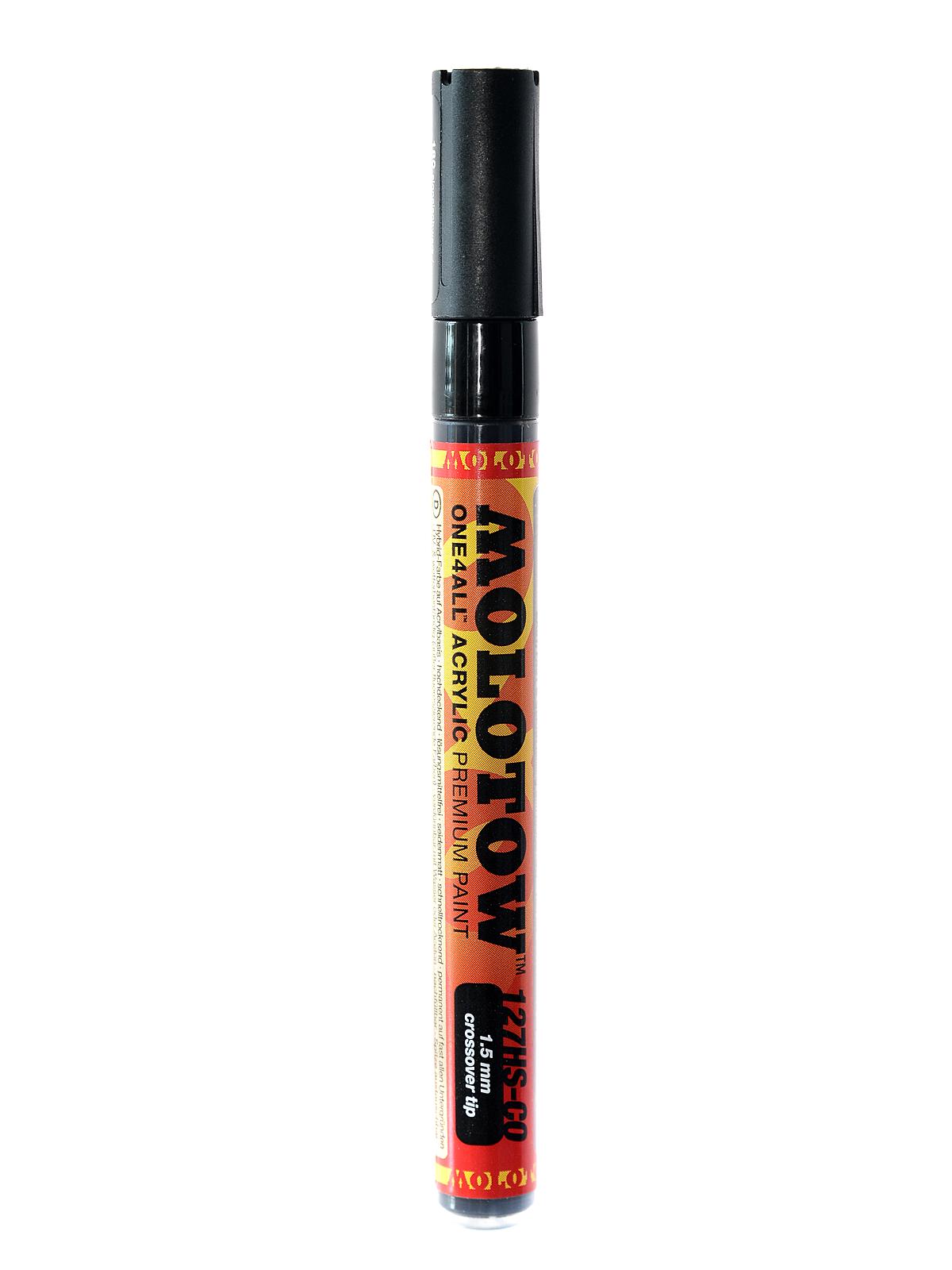 One4All Acrylic Paint Markers 1.5 mm, signal black, 412 (pack of 6)