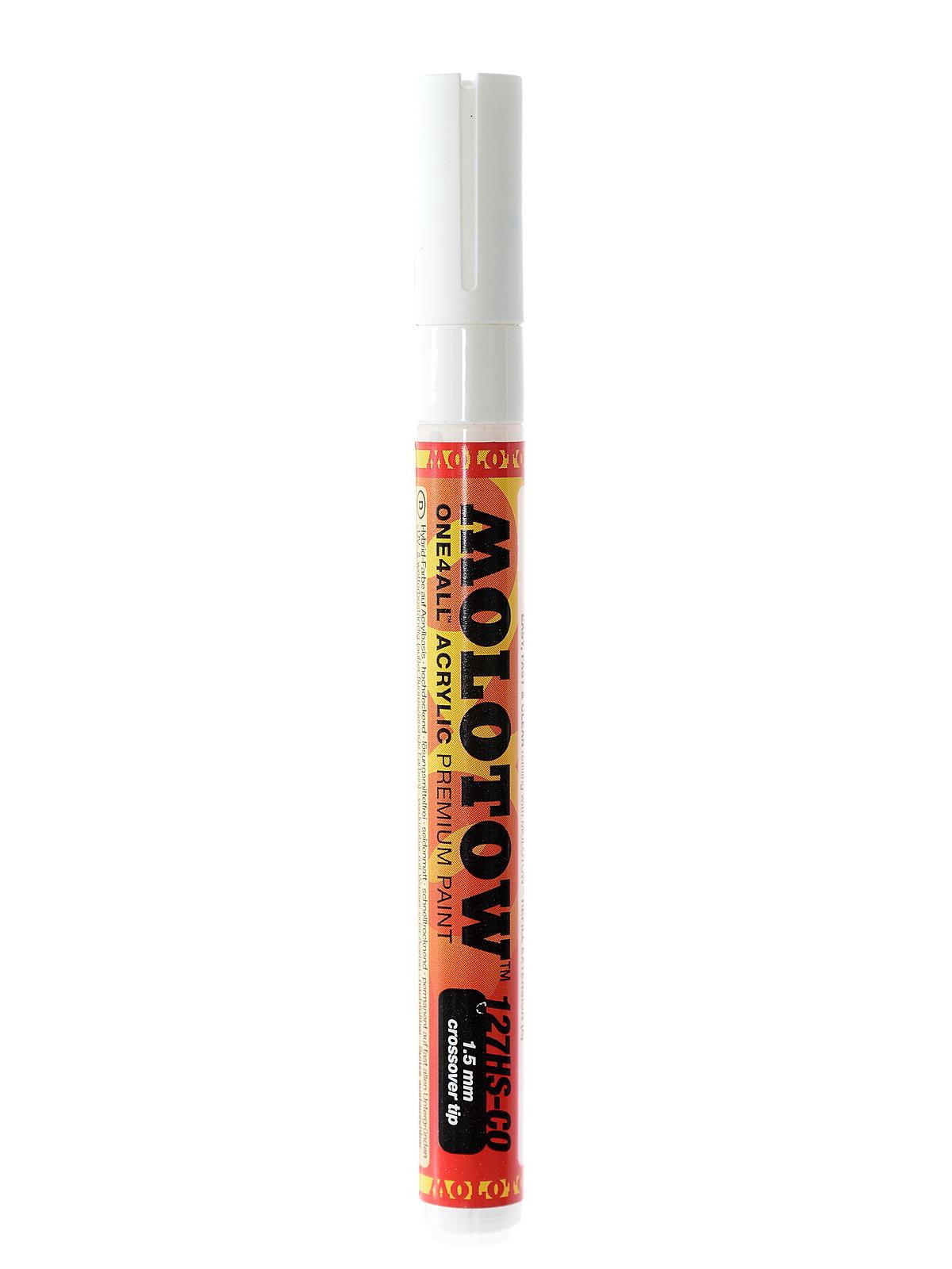 One4All Acrylic Paint Markers 1.5 mm, signal white, 411 (pack of 6)